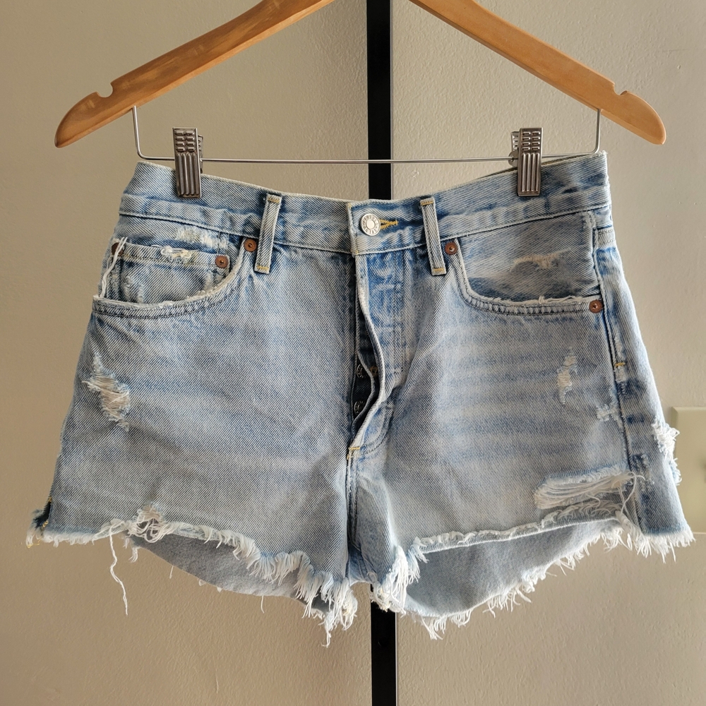 Agolde Light Blue High-Rise Button-Fly Jeans